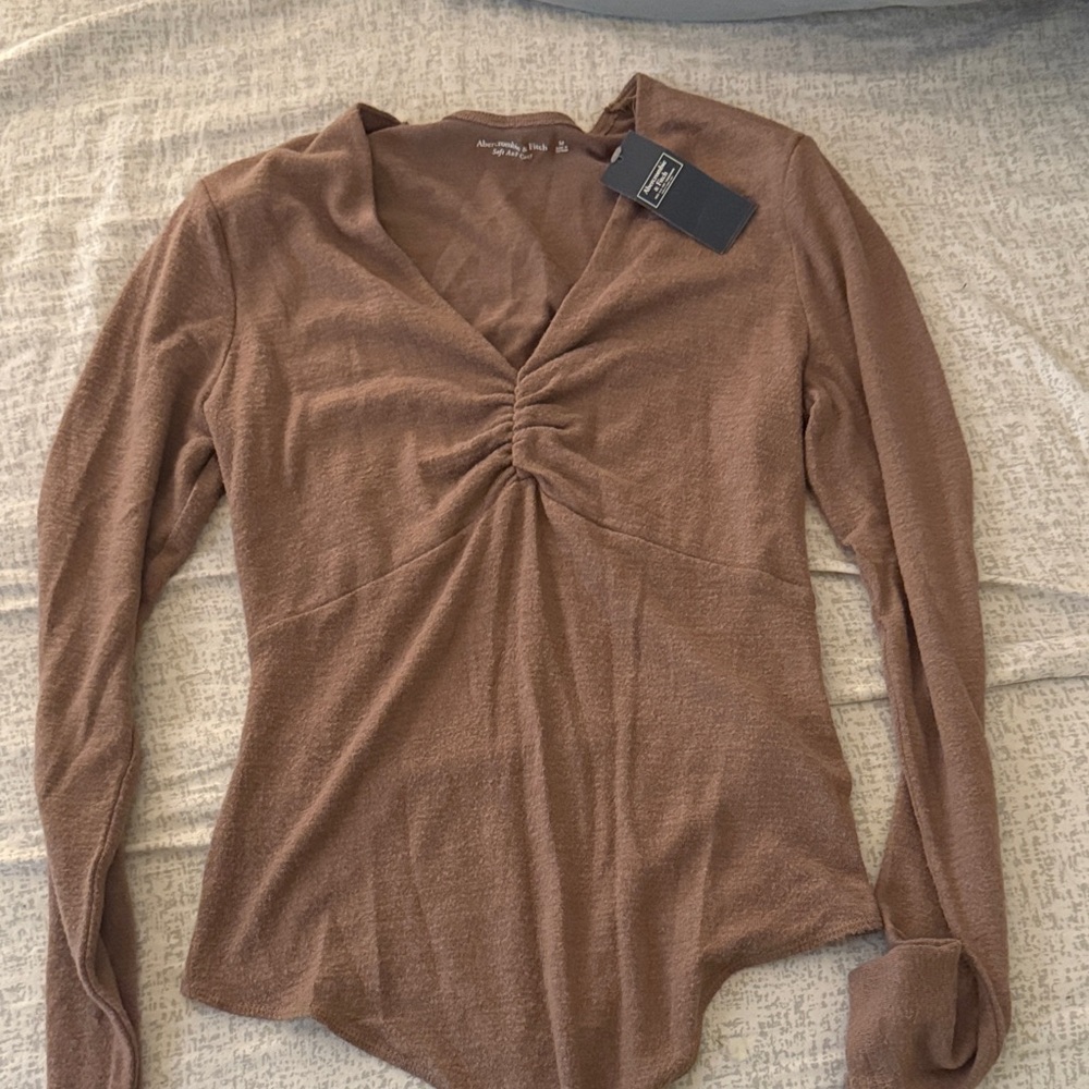 Abercrombie & Fitch Brown Long Sleeve Bodysuit Top